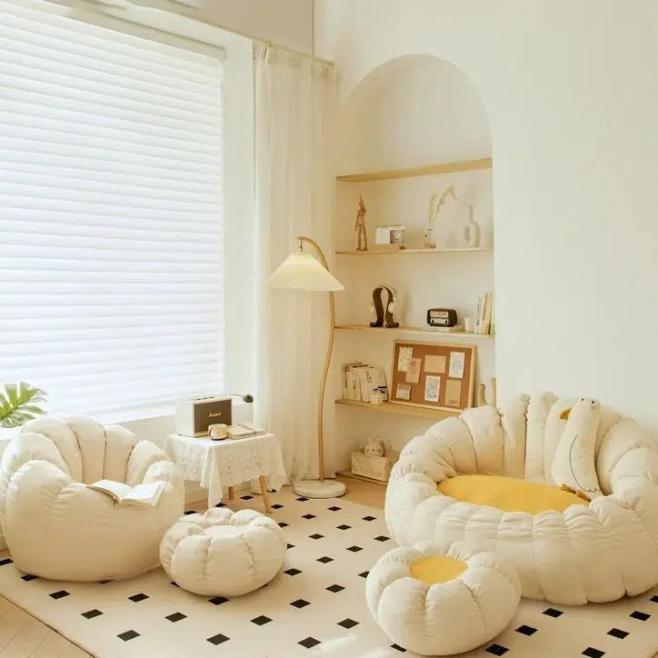 DFM-Chair-FX01212-22.jpg Contemporary Nordic Snowflake Fleece EPS Flower Round Sofa Footrest For Bedroom - Image 2