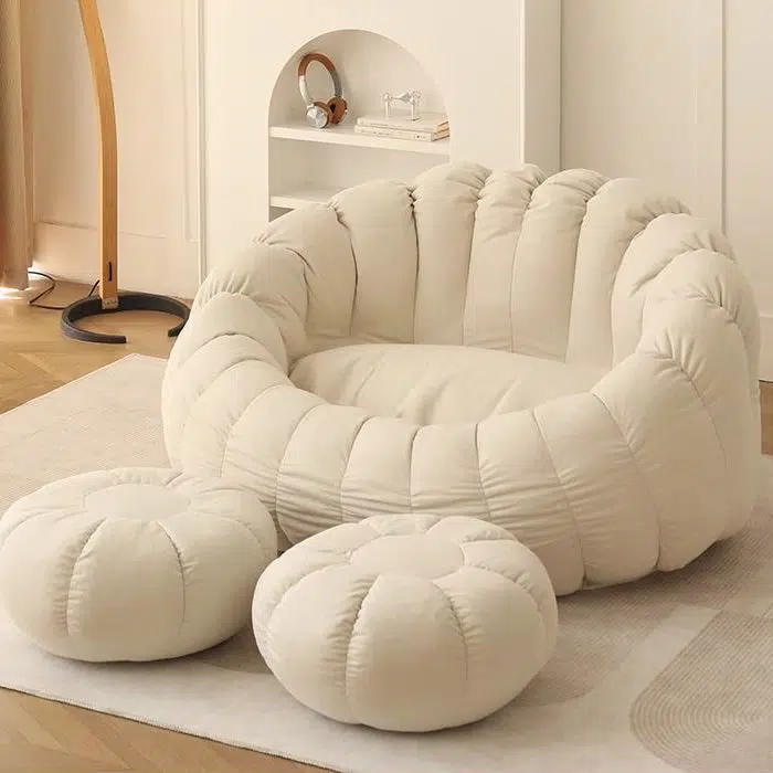 DFM-Chair-FX01212-4.jpg Contemporary Nordic Snowflake Fleece EPS Flower Round Sofa Footrest For Bedroom - Image 16