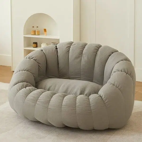 Contemporary Nordic Snowflake Fleece EPS Flower Round Sofa Footrest For Bedroom - Image 17