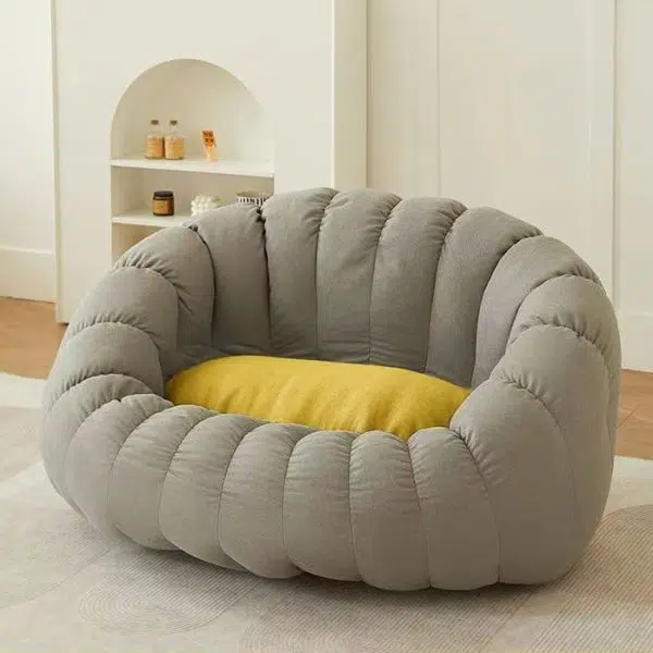 Contemporary Nordic Snowflake Fleece EPS Flower Round Sofa Footrest For Bedroom - Image 19