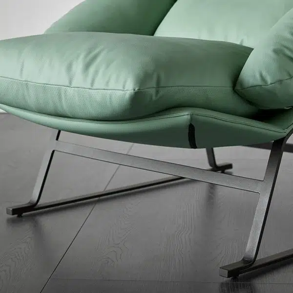 Contemporary Scandinavian Fabric Cotton Down Cushion Carbon Steel Square Accent Chair Backrest Armrest For Living Room - Image 7