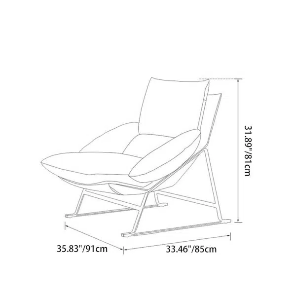 Contemporary Scandinavian Fabric Cotton Down Cushion Carbon Steel Square Accent Chair Backrest Armrest For Living Room - Image 5