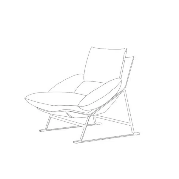 Contemporary Scandinavian Fabric Cotton Down Cushion Carbon Steel Square Accent Chair Backrest Armrest For Living Room - Image 12