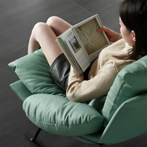 Contemporary Scandinavian Fabric Cotton Down Cushion Carbon Steel Square Accent Chair Backrest Armrest For Living Room - Image 10