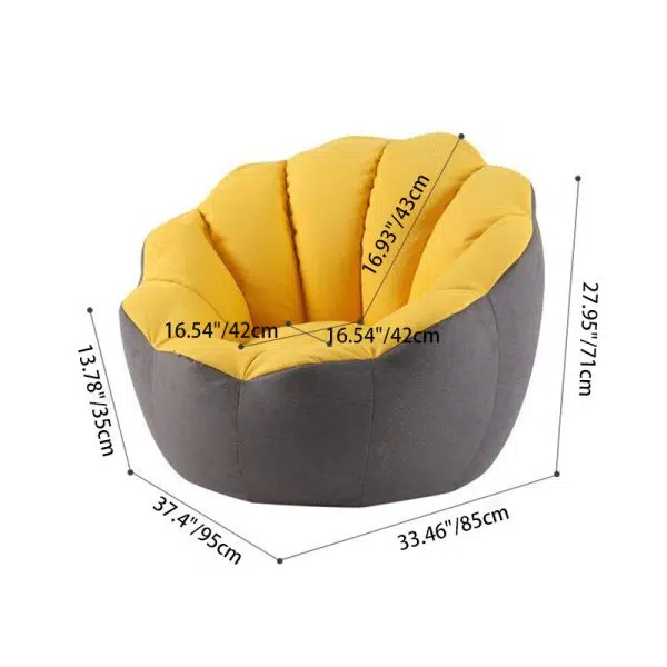 Contemporary Scandinavian Fine Cotton Particle Petal Lazy Round Sofa Footrest For Living Room - Image 11