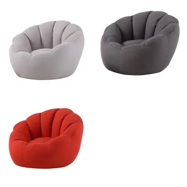Contemporary Scandinavian Fine Cotton Particle Petal Lazy Round Sofa Footrest For Living Room - Image 26
