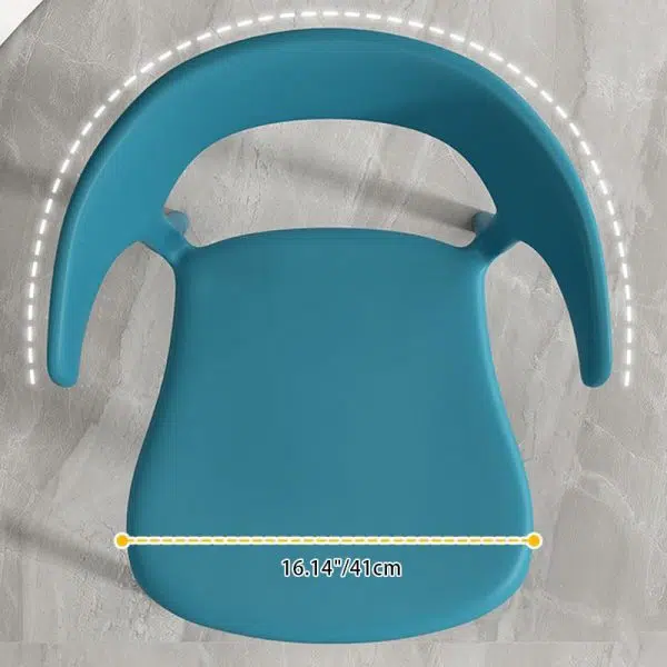 Contemporary Scandinavian Plastic Square Hollowed Dining Chair Backrest Stackable For Dining Room - Image 7