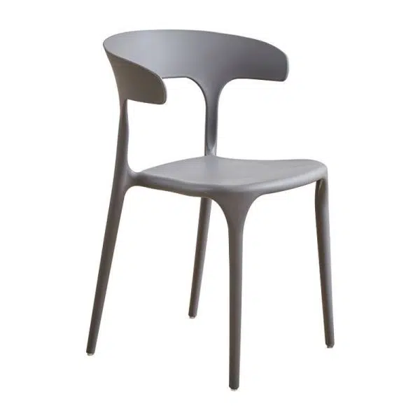 Contemporary Scandinavian Plastic Square Hollowed Dining Chair Backrest Stackable For Dining Room - Image 19