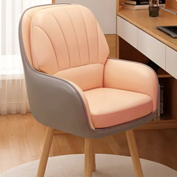 Contemporary Scandinavian Fabric Velvet Latex Wood Square Vanity Stool Backrest Swivel For Bedroom - Image 4