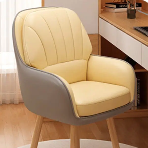 Contemporary Scandinavian Fabric Velvet Latex Wood Square Vanity Stool Backrest Swivel For Bedroom - Image 11