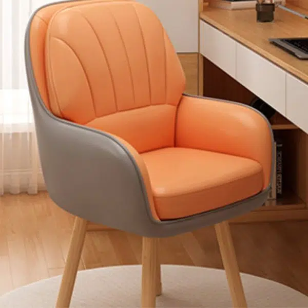 Contemporary Scandinavian Fabric Velvet Latex Wood Square Vanity Stool Backrest Swivel For Bedroom - Image 5