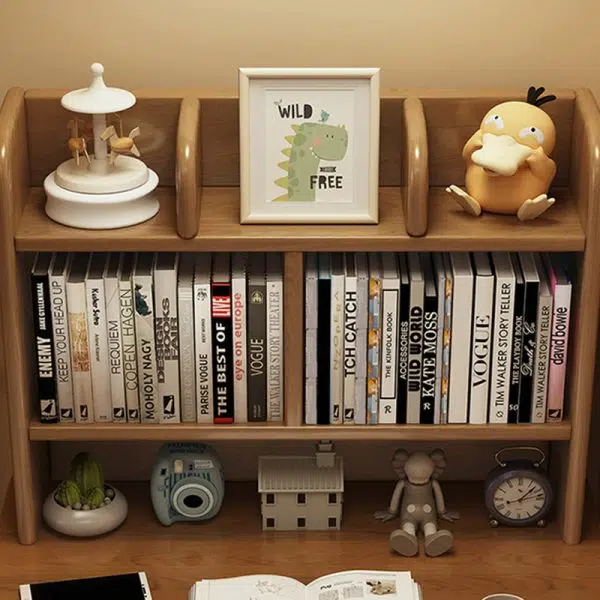 Modern Simplicity Rectangle Solid Wood Rubberwood Desk 1-Drawer For Home Office - Image 5