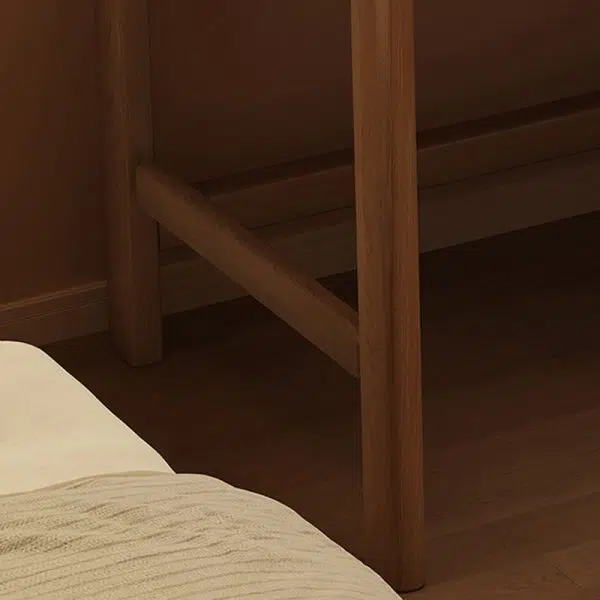 Modern Simplicity Rectangle Solid Wood Rubberwood Desk 1-Drawer For Home Office - Image 7