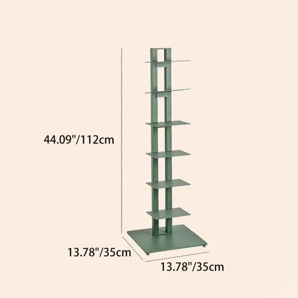 Modern Minimalist Iron Rectangular Bookshelf With 6/8/10 Tiers For Living Room & Home Office - Image 4