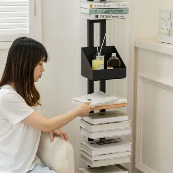 Modern Minimalist Iron Rectangular Bookshelf With 6/8/10 Tiers For Living Room & Home Office - Image 18