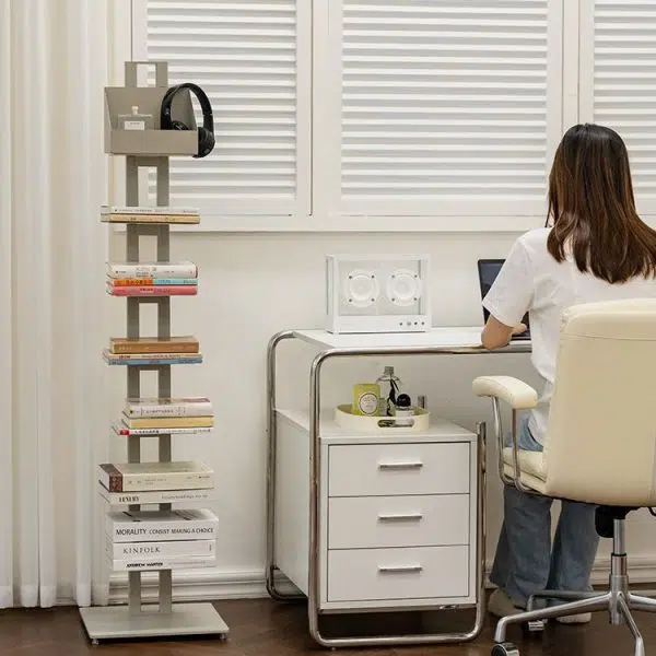 Modern Minimalist Iron Rectangular Bookshelf With 6/8/10 Tiers For Living Room & Home Office - Image 21