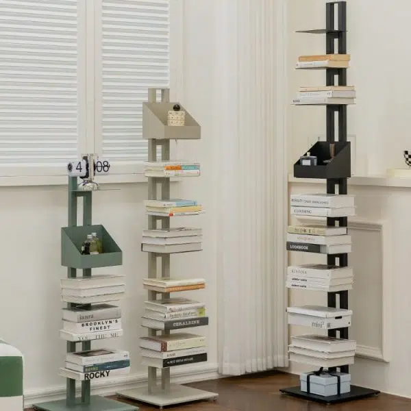 Modern Minimalist Iron Rectangular Bookshelf With 6/8/10 Tiers For Living Room & Home Office - Image 3