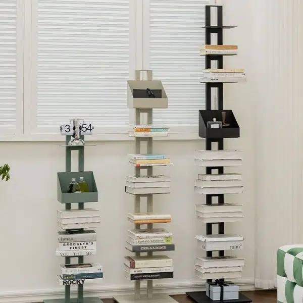 Modern Minimalist Iron Rectangular Bookshelf With 6/8/10 Tiers For Living Room & Home Office - Image 22