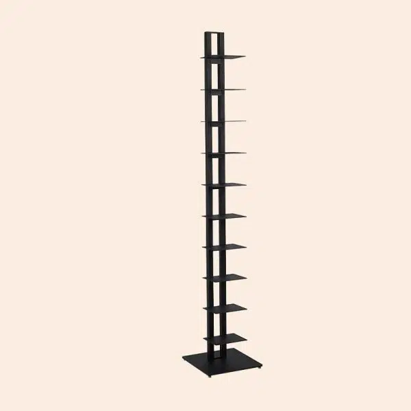 Modern Minimalist Iron Rectangular Bookshelf With 6/8/10 Tiers For Living Room & Home Office - Image 15