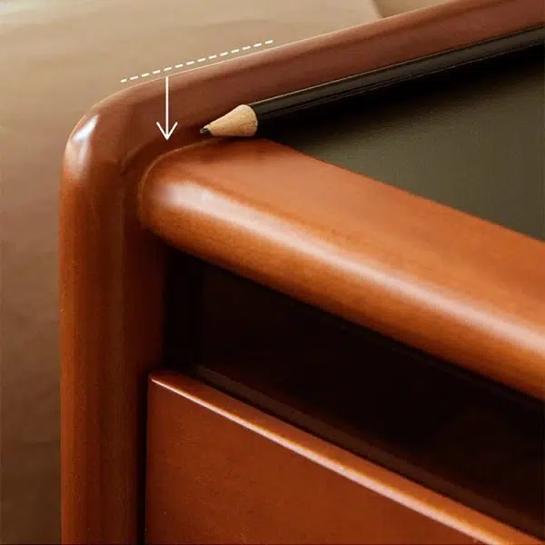 Contemporary Creative Pine Stainless Steel Curved Square Nightstand With 2 Drawers For Bedroom - Image 13