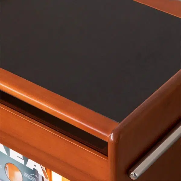 Contemporary Creative Pine Stainless Steel Curved Square Nightstand With 2 Drawers For Bedroom - Image 10