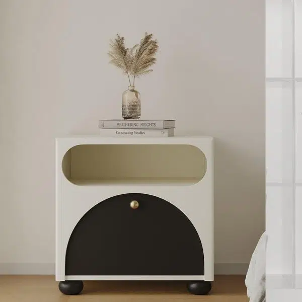 Contemporary Nordic Pine Wood Cube Nightstand 1-Drawer Dice Design For Bedroom - Image 2