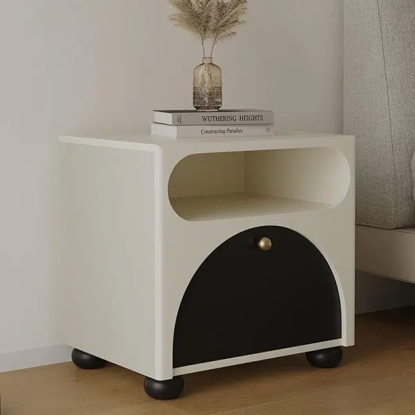 Contemporary Nordic Pine Wood Cube Nightstand 1-Drawer Dice Design For Bedroom - Image 12