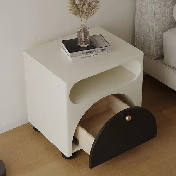 Contemporary Nordic Pine Wood Cube Nightstand 1-Drawer Dice Design For Bedroom - Image 11