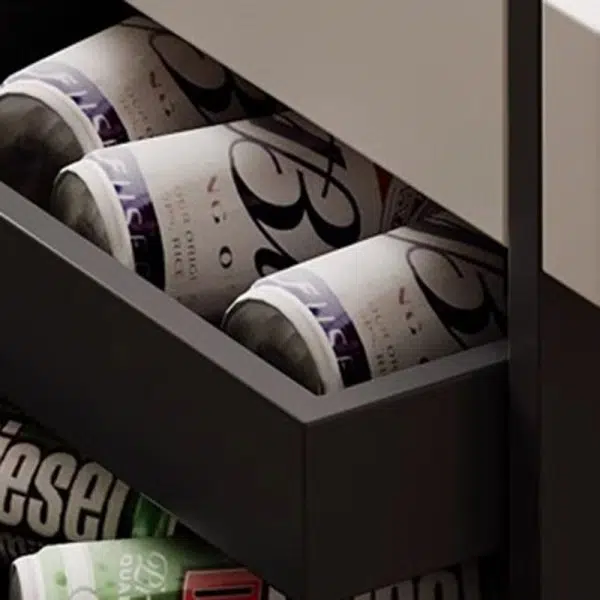 Contemporary Nordic Multi-layer Board & Stainless Steel Rectangular Side Table With Lift Function For Living Room - Image 7