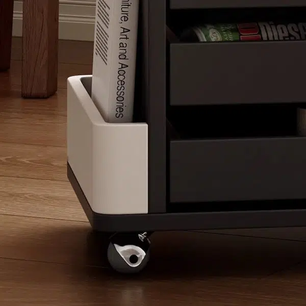 Contemporary Nordic Multi-layer Board & Stainless Steel Rectangular Side Table With Lift Function For Living Room - Image 6