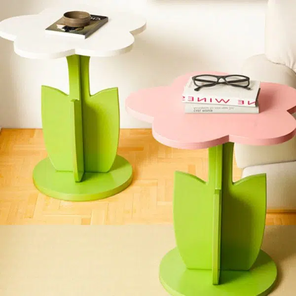 Contemporary Creative Plank Floral Side Table For Living Room - Image 9
