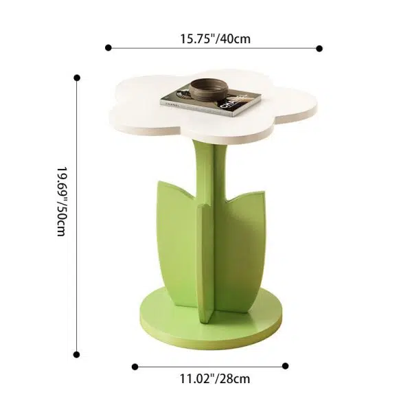 Contemporary Creative Plank Floral Side Table For Living Room - Image 4