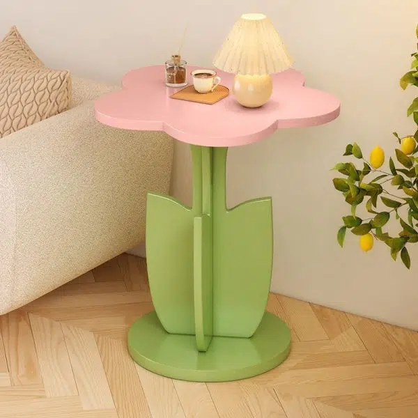 Contemporary Creative Plank Floral Side Table For Living Room - Image 11