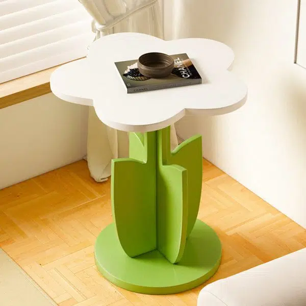 Contemporary Creative Plank Floral Side Table For Living Room - Image 3