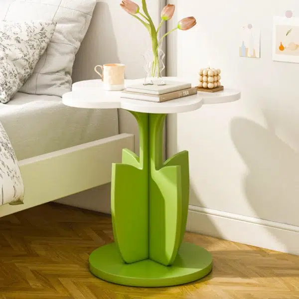 Contemporary Creative Plank Floral Side Table For Living Room - Image 7