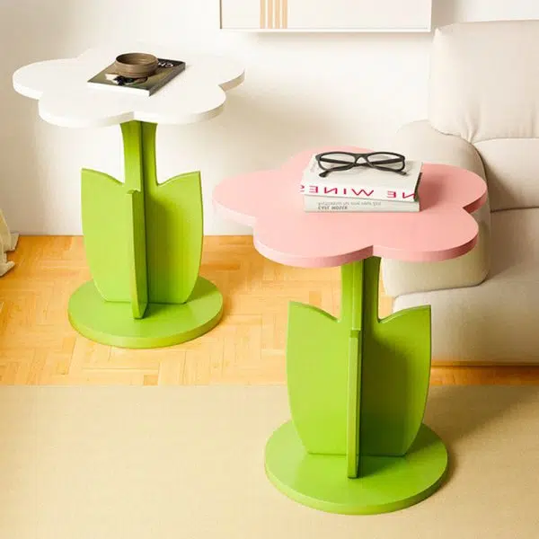 Contemporary Creative Plank Floral Side Table For Living Room - Image 8
