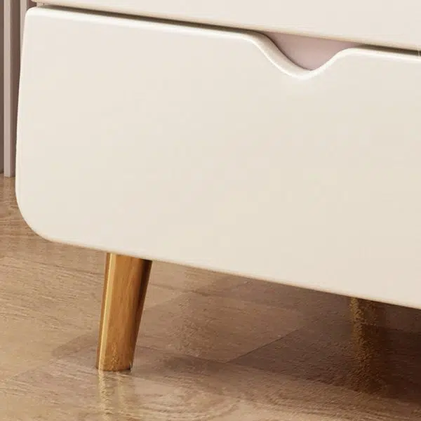 Contemporary Creative Microfiber Leather, Wood & Carbon Steel Cat-Shaped Nightstand With 2-Drawer For Kids' Bedroom - Image 5