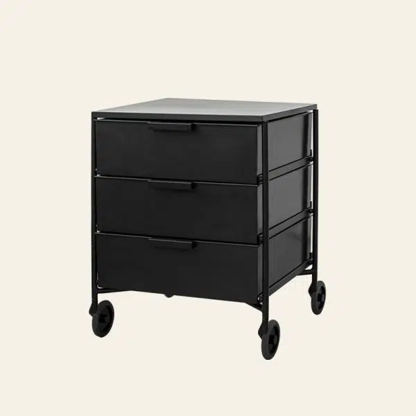 Contemporary Nordic Iron & ABS Rectangular Movable Side Table 3-Drawer For Bedroom & Living Room - Image 16