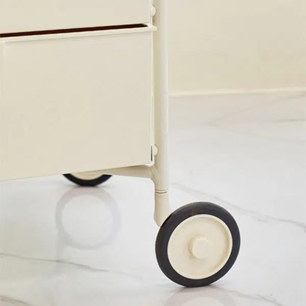 Contemporary Nordic Iron & ABS Rectangular Movable Side Table 3-Drawer For Bedroom & Living Room - Image 7