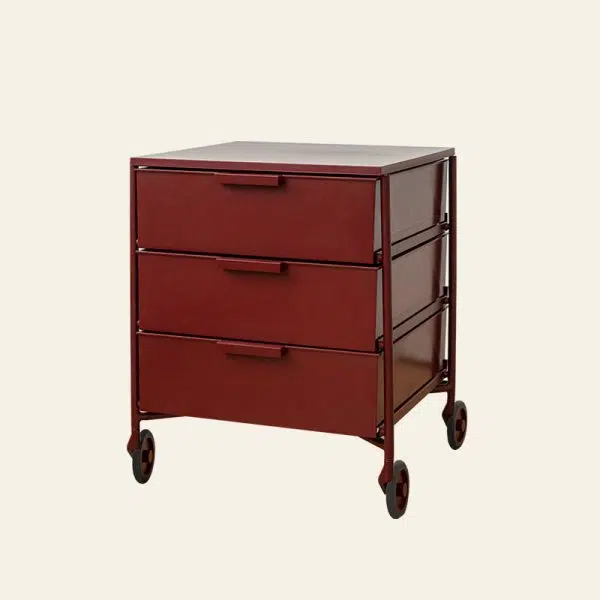 Contemporary Nordic Iron & ABS Rectangular Movable Side Table 3-Drawer For Bedroom & Living Room - Image 18