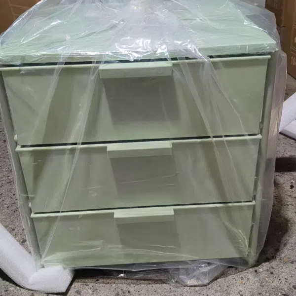 Contemporary Nordic Iron & ABS Rectangular Movable Side Table 3-Drawer For Bedroom & Living Room - Image 20