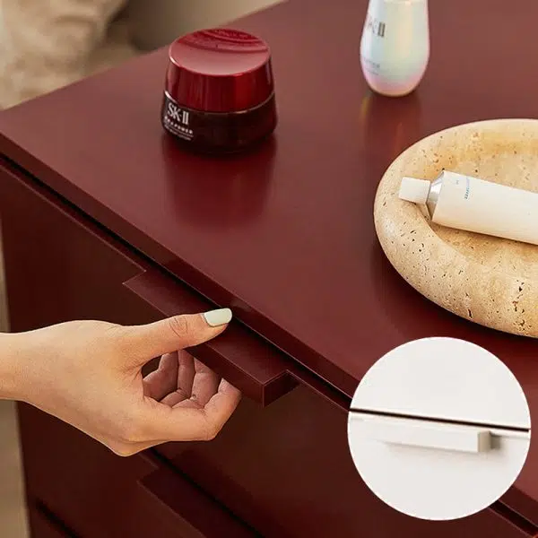 Contemporary Nordic Iron & ABS Rectangular Movable Side Table 3-Drawer For Bedroom & Living Room - Image 5