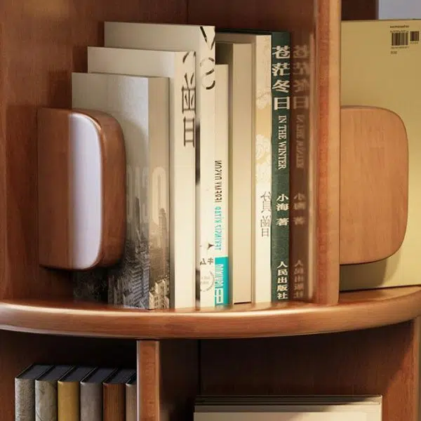 Modern Minimalist Solid Wood Round Cylinder Rotating Bookshelf 2/3/4/5 Tier For Home Office And Living Room - Image 24