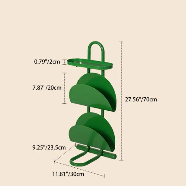 Contemporary Nordic Iron Oval Semi-Circle Side Table 3-Tier For Living Room - Image 4