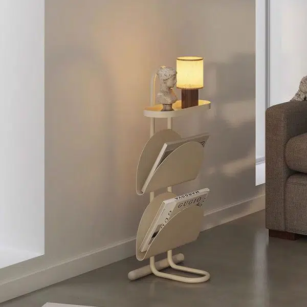 Contemporary Nordic Iron Oval Semi-Circle Side Table 3-Tier For Living Room - Image 2