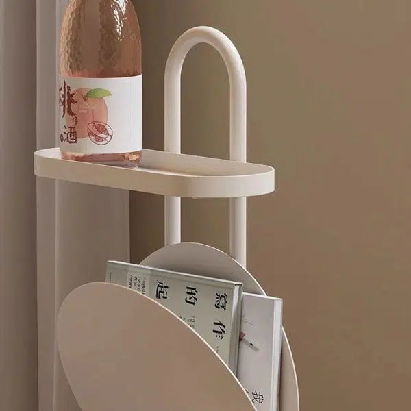 Contemporary Nordic Iron Oval Semi-Circle Side Table 3-Tier For Living Room - Image 7