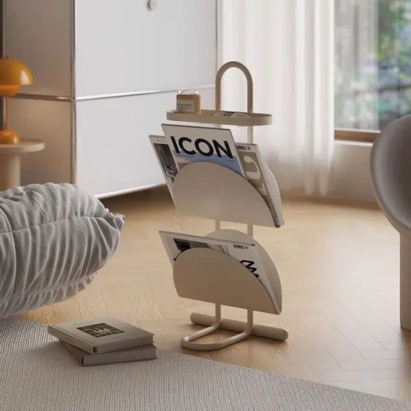 Contemporary Nordic Iron Oval Semi-Circle Side Table 3-Tier For Living Room - Image 17