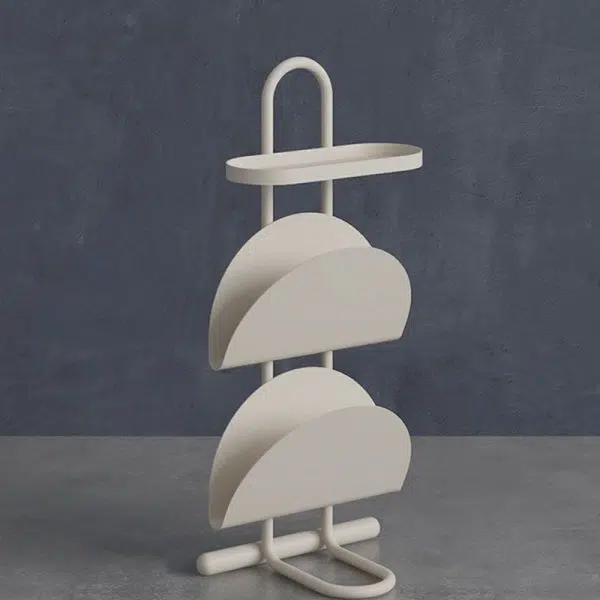 Contemporary Nordic Iron Oval Semi-Circle Side Table 3-Tier For Living Room - Image 3