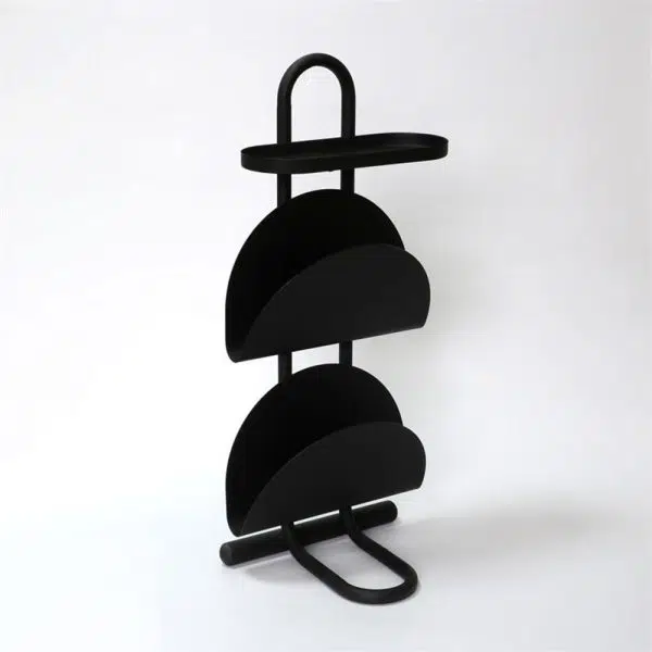 Contemporary Nordic Iron Oval Semi-Circle Side Table 3-Tier For Living Room - Image 11