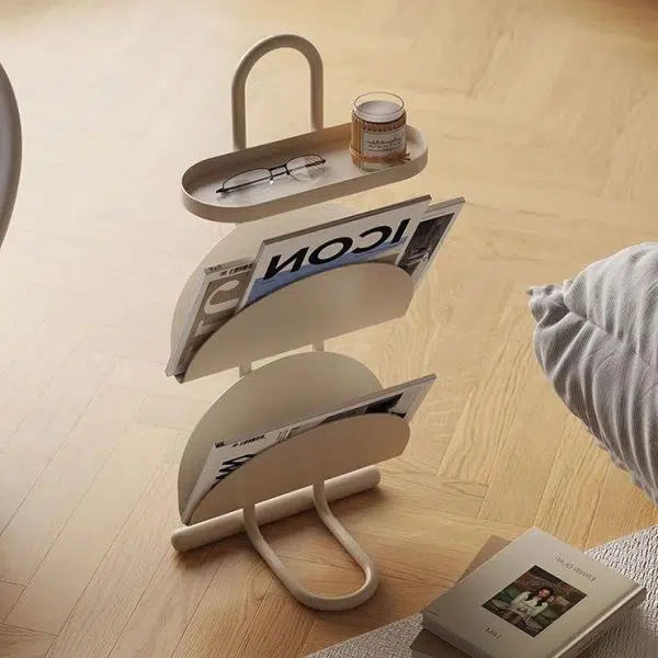 Contemporary Nordic Iron Oval Semi-Circle Side Table 3-Tier For Living Room - Image 16